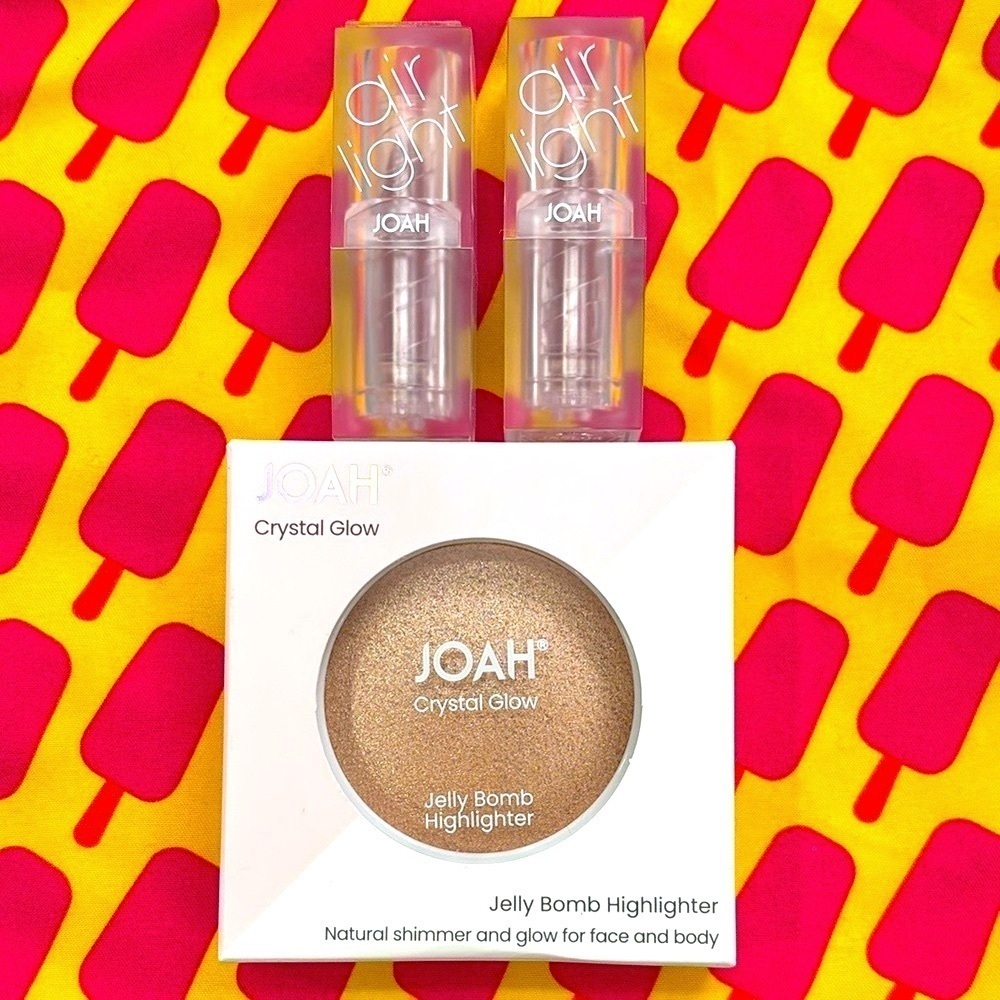 Brand New JOAH Jelly Bomb Highlighter & Two Air Light Satin Lipsticks in Sunrise